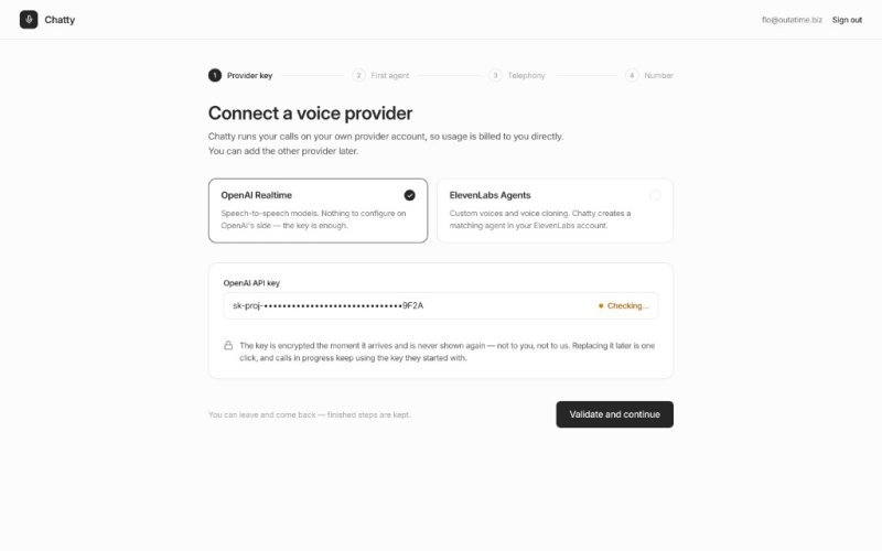 Setup: Voice-Provider verbinden und API-Key hinterlegen