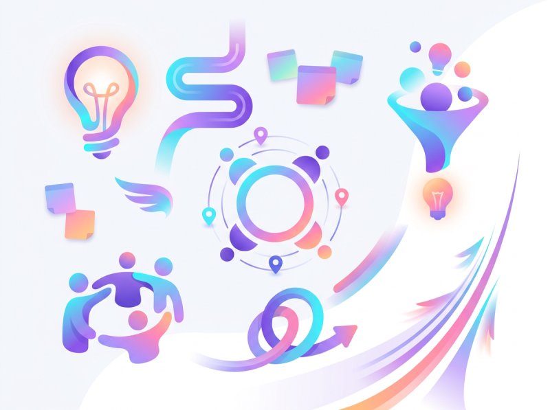 Illustration: Innovationsberatung mit Workshops, Ideen und Umsetzung