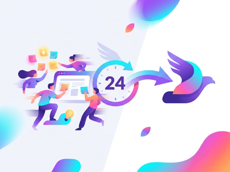 Abstrakte Illustration: Vom Hackathon-Sprint zum MVP-Prototyp