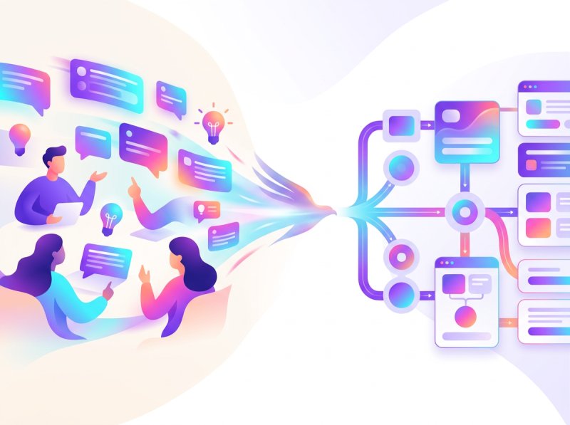 Abstrakte Illustration: Vom KI-Workshop zur MVP-Roadmap