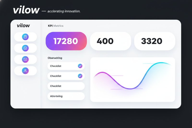 Illustration: SaaS-Produkt-Dashboard mit Nutzermetriken und Onboarding