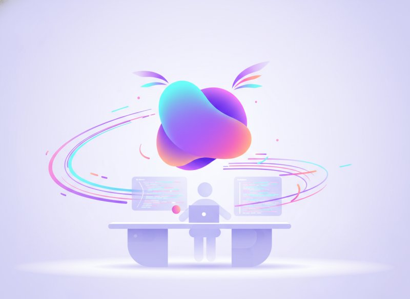 Abstrakte Illustration: KI in der Software-Entwicklung