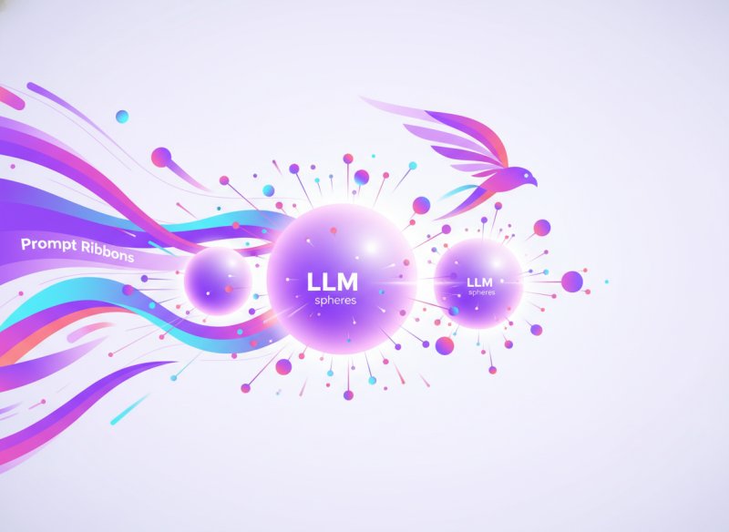 Abstrakte Illustration: Prompt-Engineering und LLMs